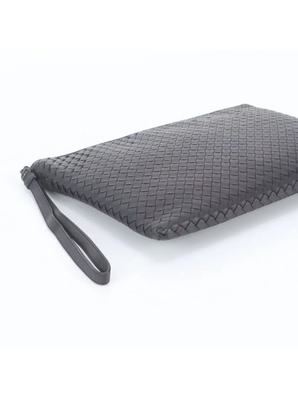 Bottega Veneta Intrecciato Leather Clutch Pouch Black